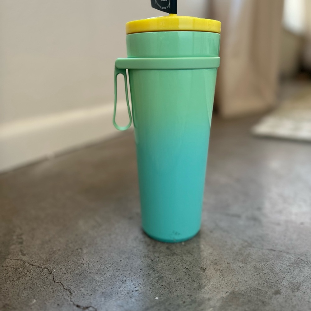 Starbucks Turquoise and Lime Tumbler